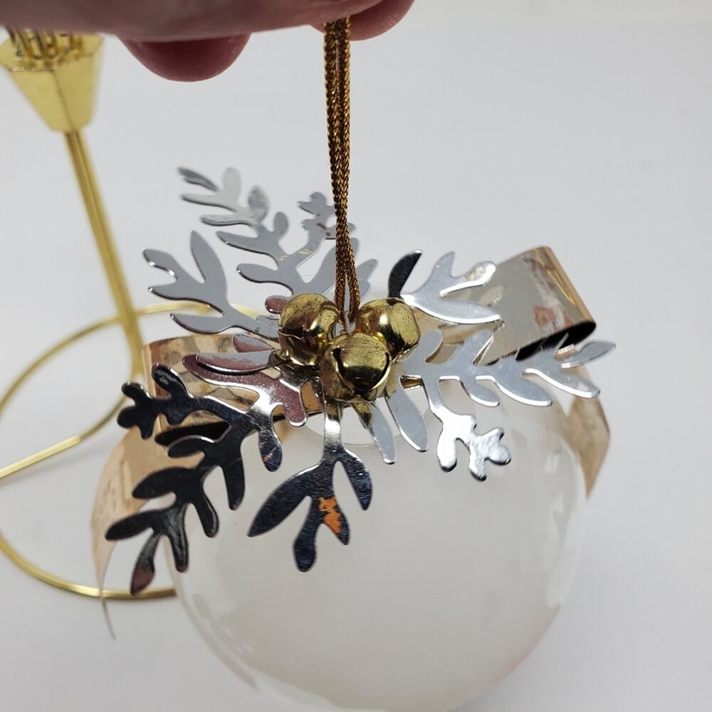 Dept 56 Large Frosted Glass Peace on Earth Christmas Ornament 3" No Box